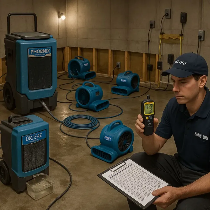 Structural Drying and Dehumidification process in Ormond-by-the-Sea, FL